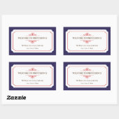 Graceful Grenze rot Marineblau aus der Stadt Gesch Rechteckiger Aufkleber (Blatt)