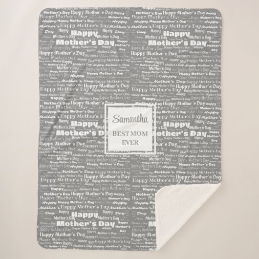 Graceful Grey Script Mother’s Day Personalized  Sherpadecke (Vorderseite)