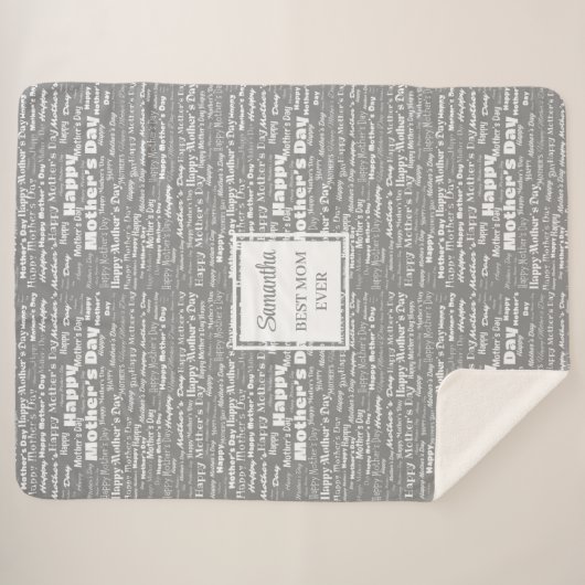 Graceful Grey Script Mother’s Day Personalized  Sherpadecke (Vorderseite (Horizontal))