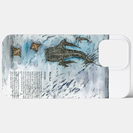 Graceful Hand Painted Whale Shark Case-Mate iPhone Hülle (Rückseite (Horizontal))