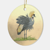 Graceful handgemalt Gray Crowned Crane Keramik Ornament (Links)
