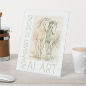 Graceful Harmony – Watercolor Horses Sockelschild (In SItu)