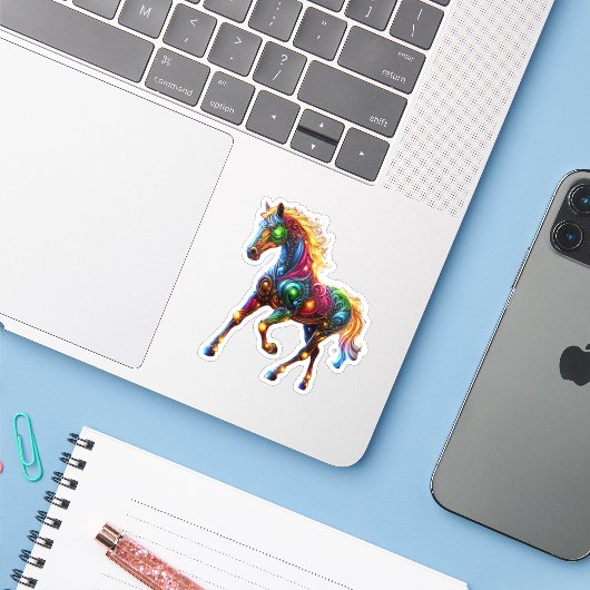 Graceful Horse Aufkleber (Laptop mit iPhone)