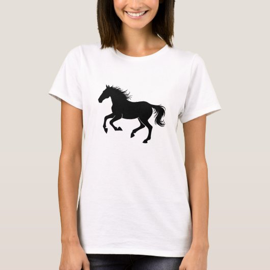 Graceful Horse Silhouette in Motion T-Shirt (Vorderseite)