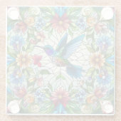 Graceful Hummingbird mit festem Glaseffekt Glasuntersetzer (Rückseite)