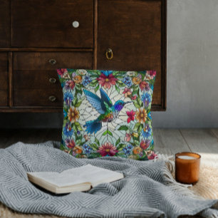 Graceful Hummingbird mit festem Glaseffekt Kissen