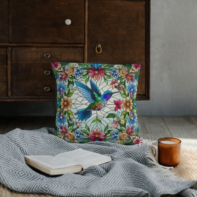 Graceful Hummingbird mit festem Glaseffekt Kissen (Von Creator hochgeladen)