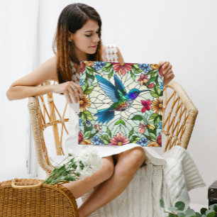 Graceful Hummingbird mit festem Glaseffekt Leinwanddruck