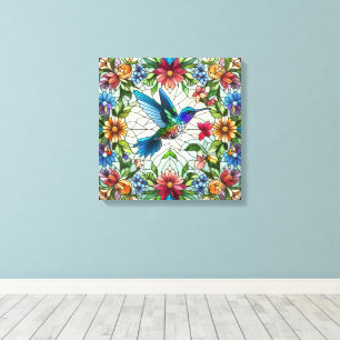 Graceful Hummingbird mit festem Glaseffekt Leinwanddruck