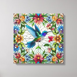 Graceful Hummingbird mit festem Glaseffekt Leinwanddruck