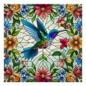 Graceful Hummingbird mit festem Glaseffekt Poster (Vorderseite)