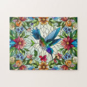Graceful Hummingbird mit festem Glaseffekt Puzzle (Horizontal)