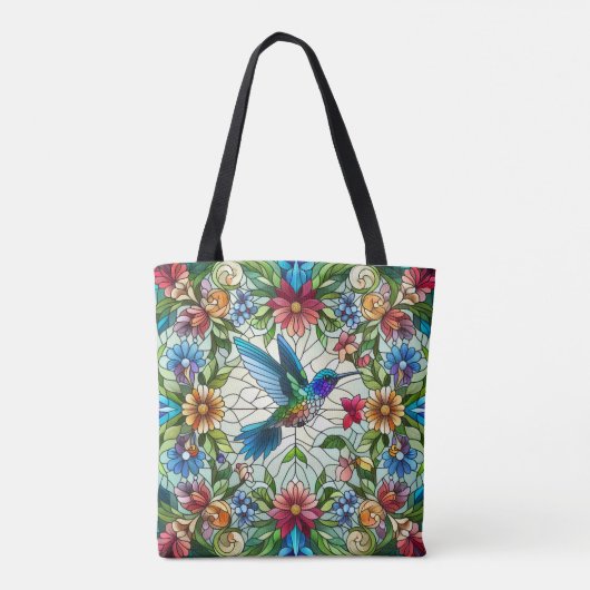 Graceful Hummingbird mit festem Glaseffekt Tasche (Rückseite)