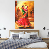 Graceful Indian Dancer in lebendiger Atmosphäre Leinwanddruck (Insitu (Schlafzimmer))