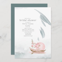 Graceful Japanese Boat in Moonlight Brautparty Einladung