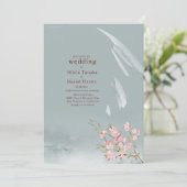 Graceful Japanese Moonlight Wedding Einladung (Stehend Vorderseite)
