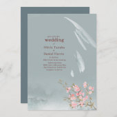 Graceful Japanese Moonlight Wedding Einladung (Vorne/Hinten)
