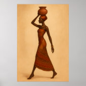 Graceful Journey | African Woman with Pitcher Poster (Vorne)
