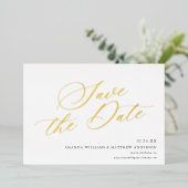 Graceful Kalligraphie Nicht-Foto Save the Date REA Folieneinladung (Stehend vorne)
