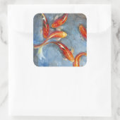 Graceful Koi II Quadratischer Aufkleber (Tasche)