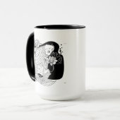 Graceful Koi & Lotus Mug – Zen Minimalist Art Tasse (Vorderseite Links)