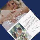 Graceful Liebe Heart Wedding Foto Chic Script Dankeskarte