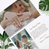 Graceful Liebe Heart Wedding Foto Chic Script Dankeskarte