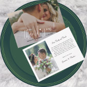 Graceful Liebe Heart Wedding Foto Chic Script Dankeskarte