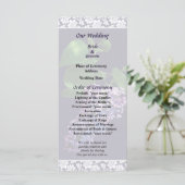 Graceful Lila Lilacs Wedding Program Programm (Stehend Vorderseite)
