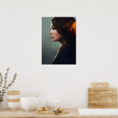 "Graceful Links Pose a Lady Exuding Elegance und Poster (Küche)