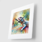 Graceful Lizard 240824AREF128 - Watercolor Quadratische Wanduhr (Winkel)