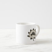Graceful Lotus - Ink Brush Blume Espressotasse (Vorderseite Rechts)