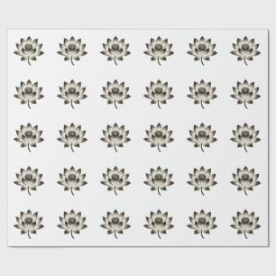 Graceful Lotus - Ink Brush Blume Geschenkpapier