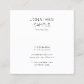 Graceful Minimalistisch Square Design Moderner Lux Quadratische Visitenkarte (Rückseite)