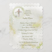 Graceful mit Soft Green Taufen Einladung (Vorne/Hinten)
