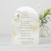 Graceful mit Soft Green Taufen Einladung (Stehend Vorderseite)