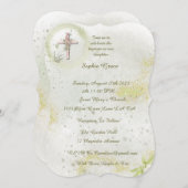 Graceful mit Soft Green Taufen Einladung (Vorne/Hinten)