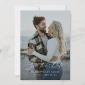 Graceful Modern Calligraphy Full Foto Save The Date (Vorderseite)