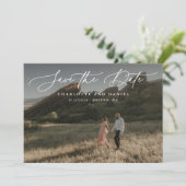 Graceful Modern Calligraphy Full Foto Save The Date (Stehend Vorderseite)
