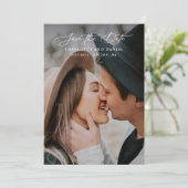 Graceful Modern Calligraphy Full Foto Save The Date (Stehend Vorderseite)