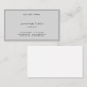 Graceful Modern Elegante Gray Einfaches Cooles Sch Visitenkarte (Vorne/Hinten)