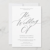 Graceful Modern Script Wedding Einladung (Vorderseite)