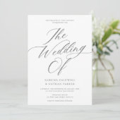 Graceful Modern Script Wedding Einladung (Stehend Vorderseite)