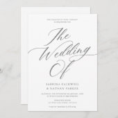 Graceful Modern Script Wedding Einladung (Vorne/Hinten)