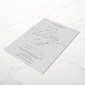 Graceful Modern Script Wedding Gray Silver Folieneinladung (Gedreht)