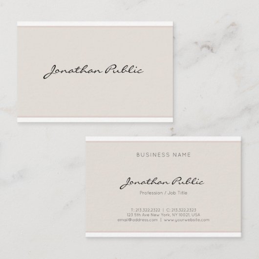 Graceful Modern Sleek Minimalistisches Top Schlich Visitenkarte (Vorne/Hinten)