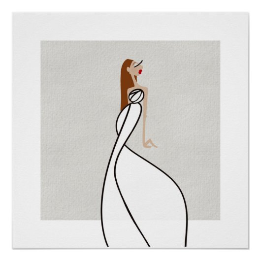 Graceful Muse Flow 1 Glam Fashion Art Poster (Vorderseite)