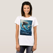 Graceful mythische Seefahrer-Meerjungfrau-Szene T-Shirt (Vorne ganz)