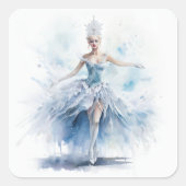 Graceful Nutcracker Snow Queen in White Quadratischer Aufkleber (Vorderseite)