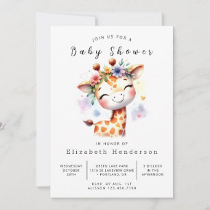 Graceful Online Giraffe Baby Dusche Einladung